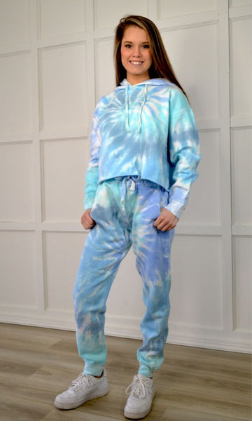 Blue Tie Dye Joggers Sweatpants