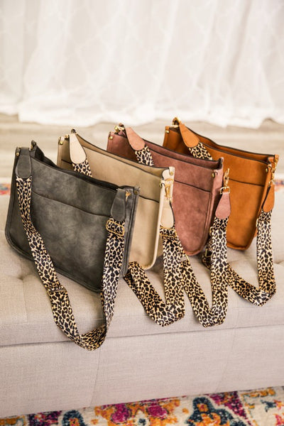 Crossbody Handbag Purse Leopard Animal Strap