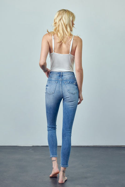 HIGH RISE ANKLE SKINNY JEANS