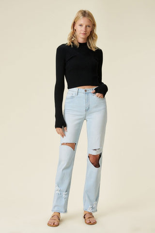 Distressed Wide Leg Jeans