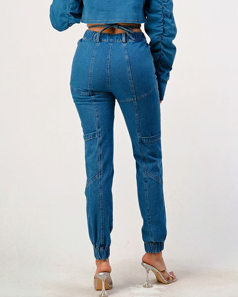 CASUAL LONG DENIM PANTS