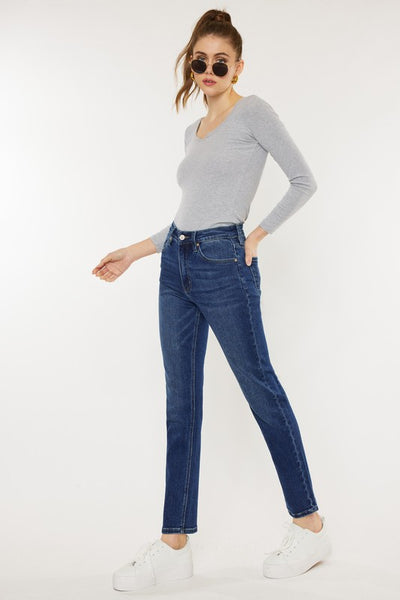 High Rise Slim Straight Jeans