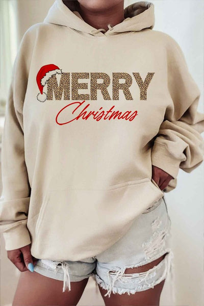 MERRY CHRISTMAS GRAPHIC HOODIE