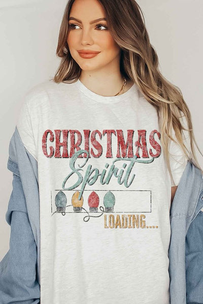 LOADING CHRISTMAS SPIRIT GRAPHIC PLUS SIZE TEE