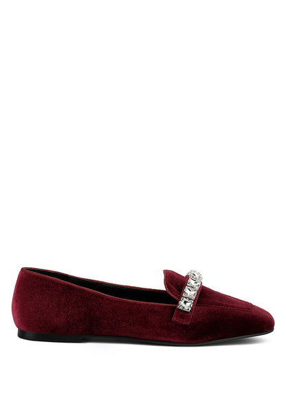 LAMINGTON Handcrafted Velvet Diamante Loafers