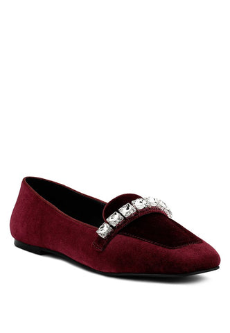 LAMINGTON Handcrafted Velvet Diamante Loafers