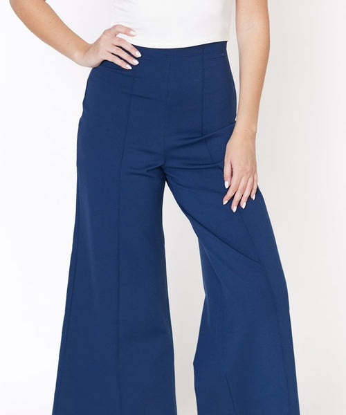 PONTE WIDE LEG FULL LENGTH PANTS