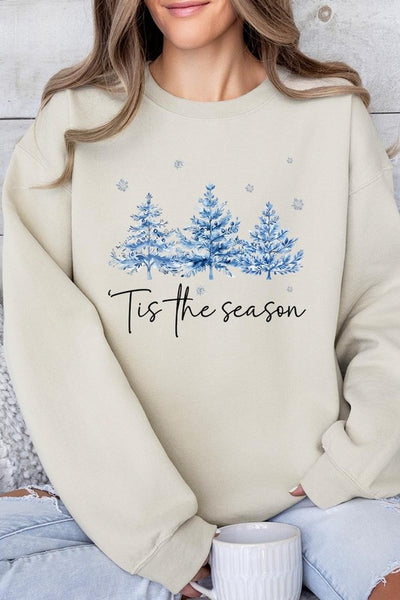 Blue Christmas Trees Tis the season Sweatshirts