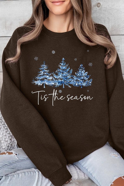 Blue Christmas Trees Tis the season Sweatshirts