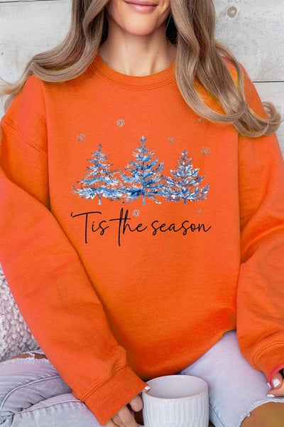 Blue Christmas Trees Tis the season Sweatshirts