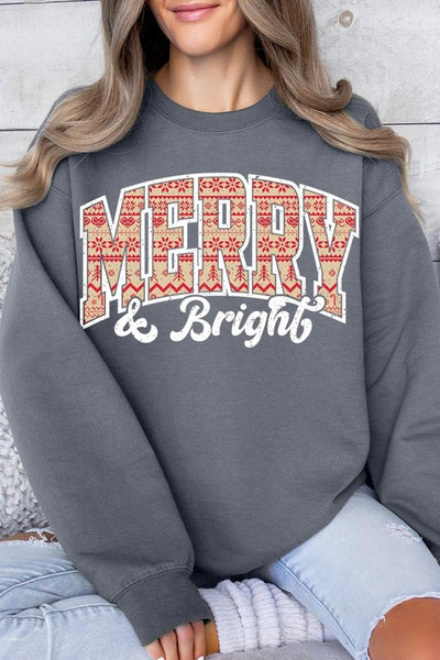 Merry & Bright Graphic Fleece Sweatshirts