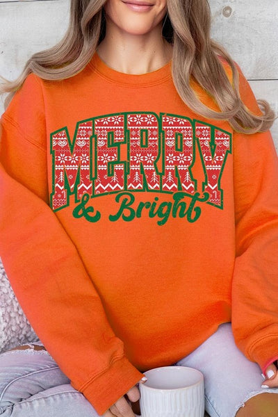 Merry & Bright Graphic Fleece Sweatshirts