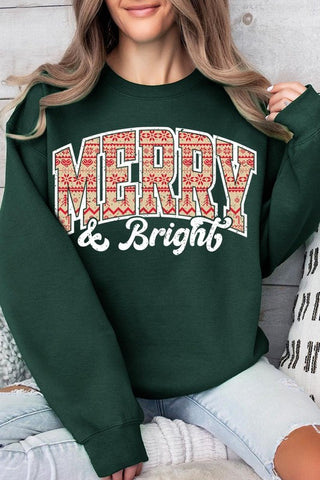 Merry & Bright Graphic Fleece Sweatshirts