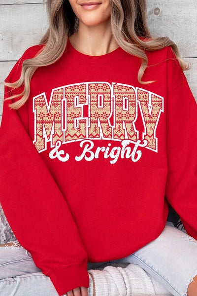 Merry & Bright Graphic Fleece Sweatshirts