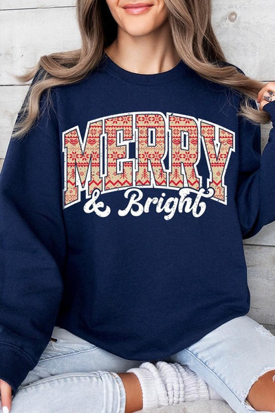 Merry & Bright Graphic Fleece Sweatshirts