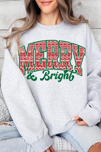 Merry & Bright Graphic Fleece Sweatshirts