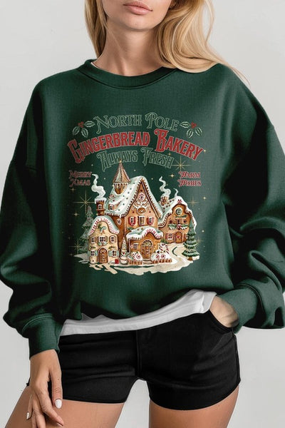 Gingerbread Bakery Graphic Fleece Sweatshirts