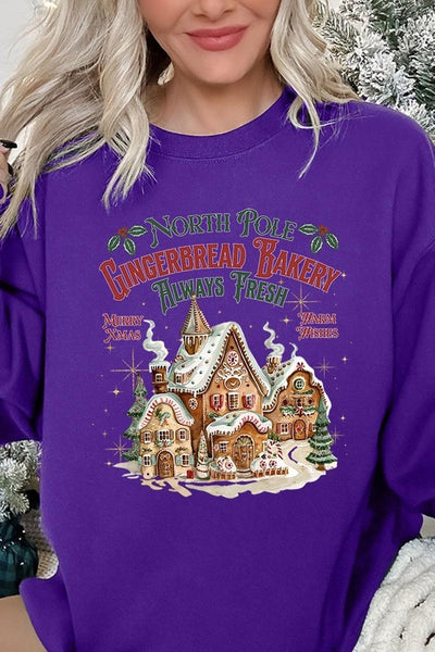 Gingerbread Bakery Graphic Fleece Sweatshirts