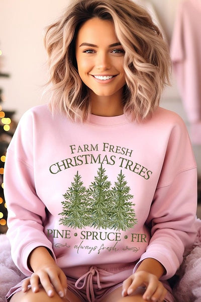 Farm Fresh Christmas Trees Graphic Sweatshirts