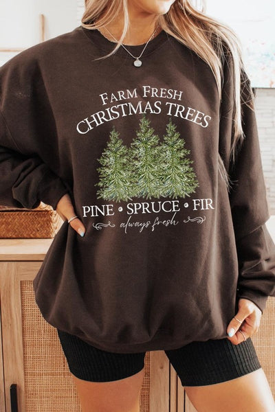 Farm Fresh Christmas Trees Graphic Sweatshirts