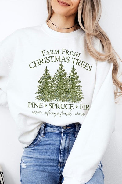 Farm Fresh Christmas Trees Graphic Sweatshirts