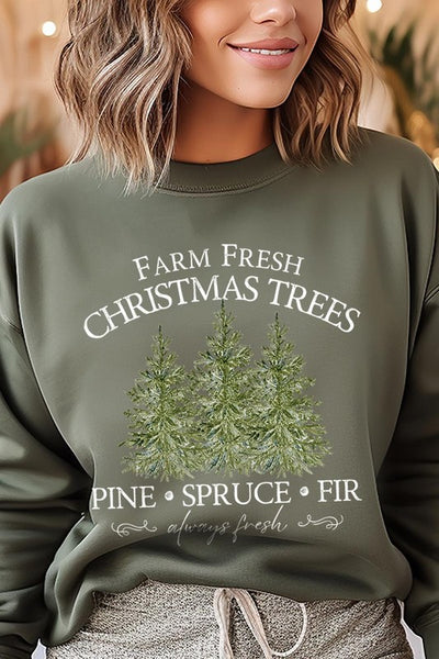 Farm Fresh Christmas Trees Graphic Sweatshirts