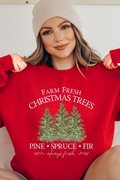 Farm Fresh Christmas Trees Graphic Sweatshirts