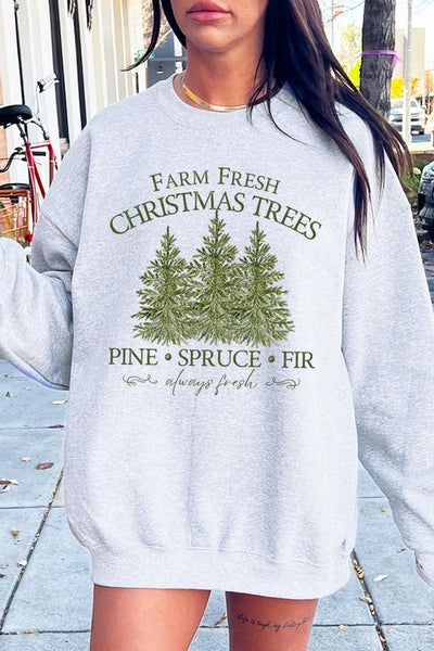 Farm Fresh Christmas Trees Graphic Sweatshirts