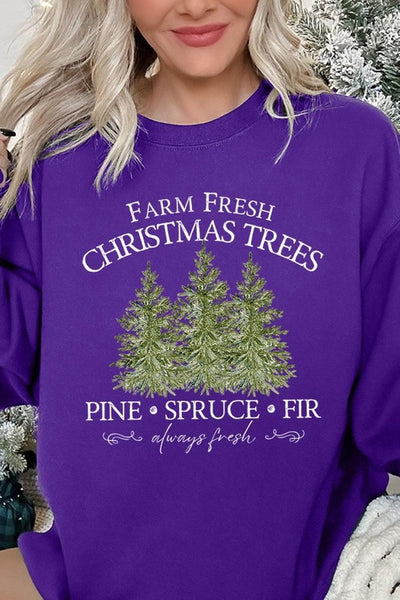 Farm Fresh Christmas Trees Graphic Sweatshirts