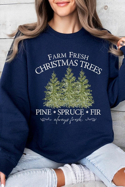 Farm Fresh Christmas Trees Graphic Sweatshirts