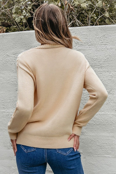 Women  Open Knit Drop Shoulder Sweater Cardigan