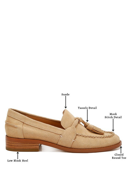 Rhone Tassels Detail Genuine Suede Loafers