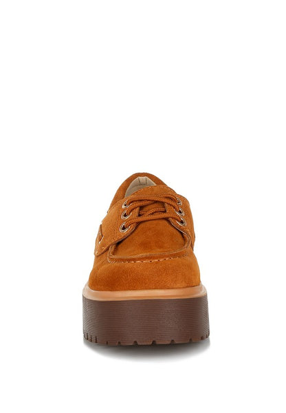 Cuckatoos Chunky Real Suede Leather Oxford Loafers